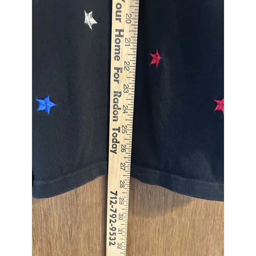 Vintage The Quaker Factory 1x black cardigan embrodiered stars USA 100% cotton - Picture 4 of 7